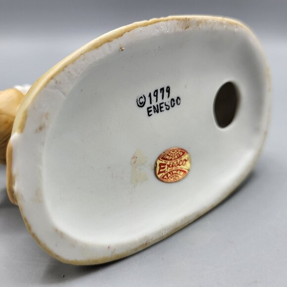 Vintage 1979 Enesco Figurine Mice Pair Climbing Shelf Apples Broom Decor Ceramic - Picture 5 of 16